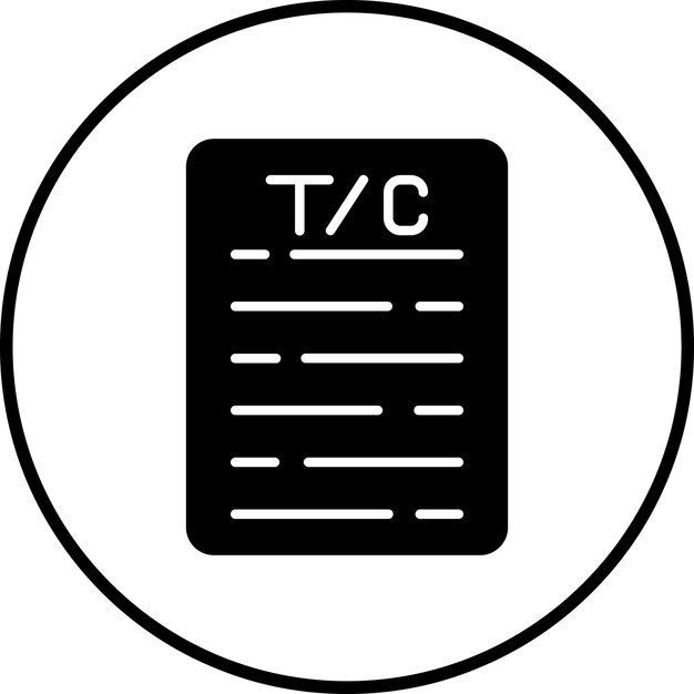 Imagen vectorial del icono de término y condición Se puede utilizar para la tienda web