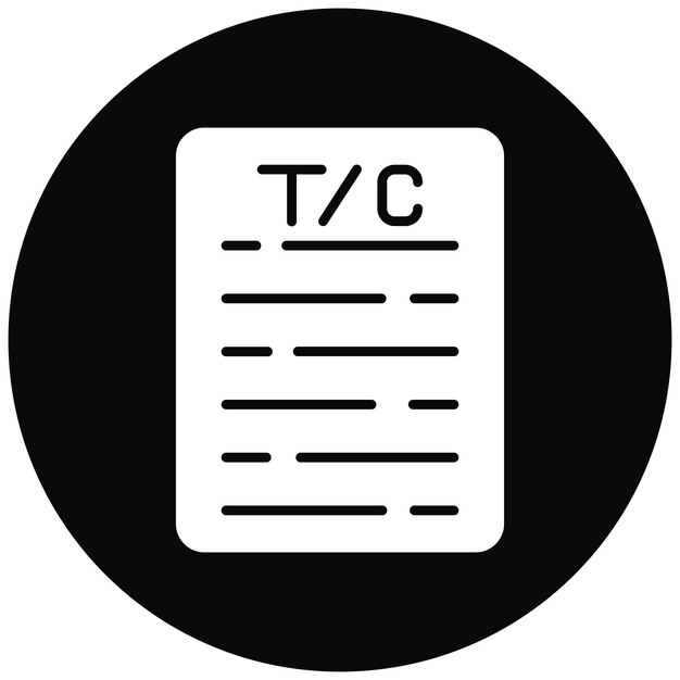 Imagen vectorial del icono de término y condición Se puede utilizar para la tienda web