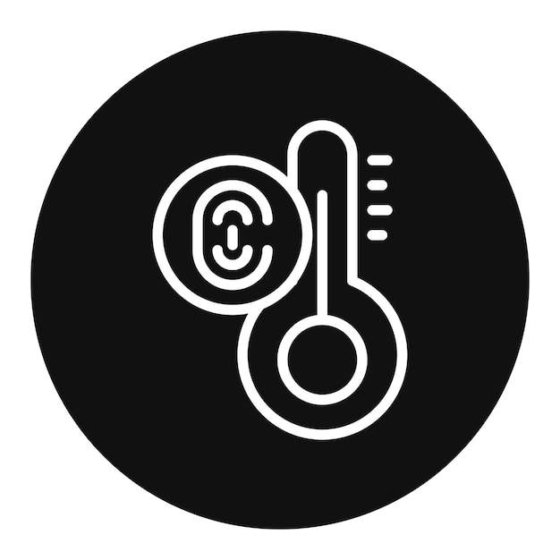 Imagen vectorial del icono del termostato biométrico Se puede utilizar para la biometría