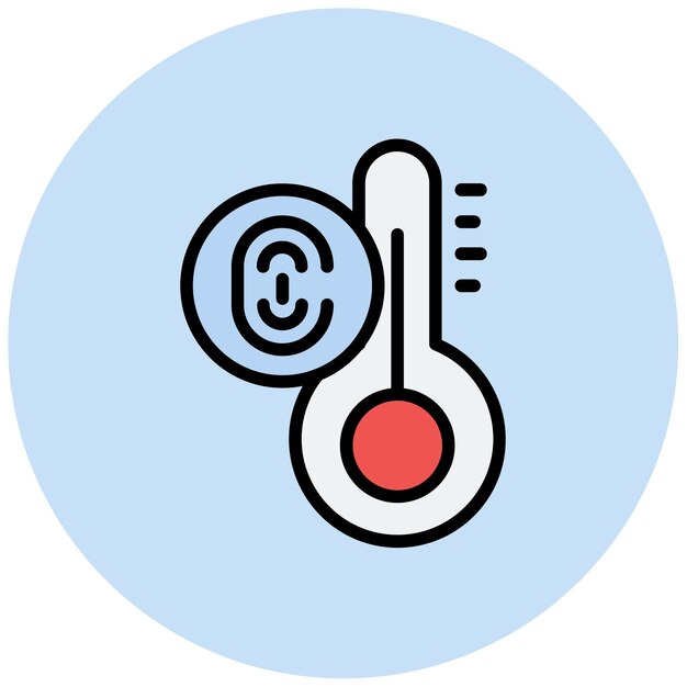 Imagen vectorial del icono del termostato biométrico Se puede utilizar para la biometría