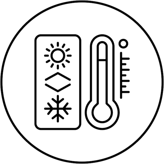 Imagen vectorial del icono del termostato Se puede utilizar para la Inteligencia Artificial