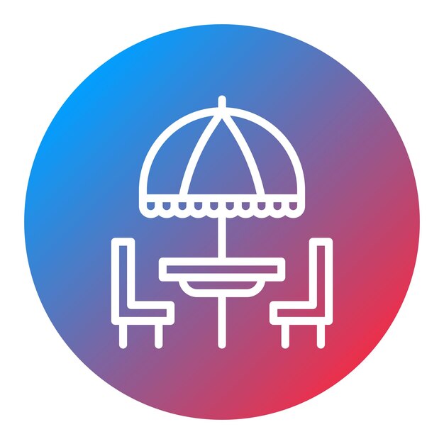 Imagen vectorial del icono de la terraza al aire libre Se puede utilizar para el espacio de trabajo colectivo