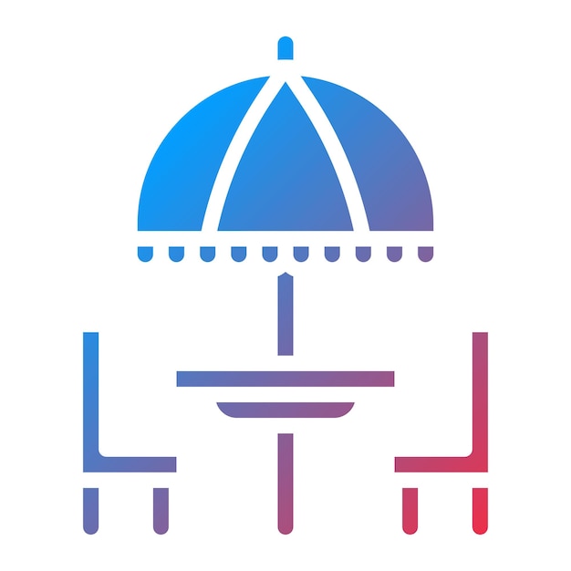 Imagen vectorial del icono de la terraza al aire libre Se puede utilizar para el espacio de trabajo colectivo
