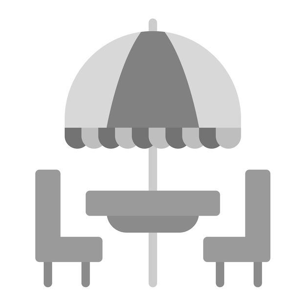 Imagen vectorial del icono de la terraza al aire libre Se puede utilizar para el espacio de trabajo colectivo