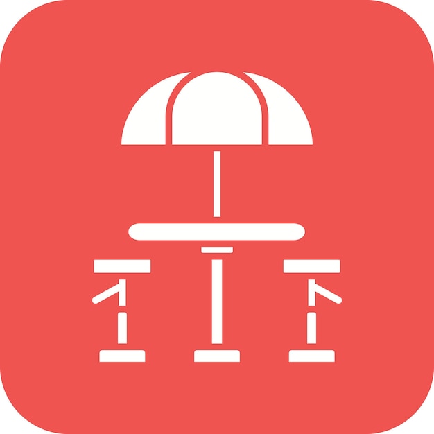 Imagen vectorial del icono de la terraza del café Se puede utilizar para la cafetería