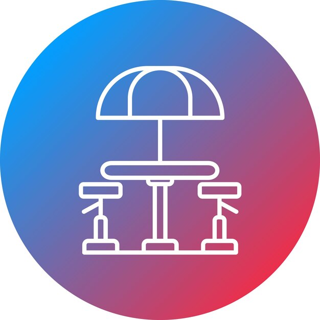 Imagen vectorial del icono de la terraza del café Se puede utilizar para la cafetería