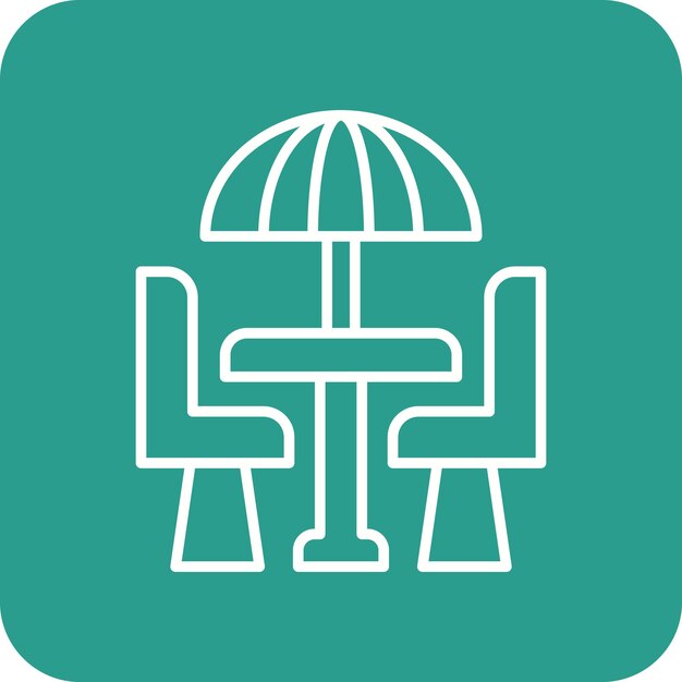 La imagen vectorial del icono de la terraza se puede utilizar para el verano