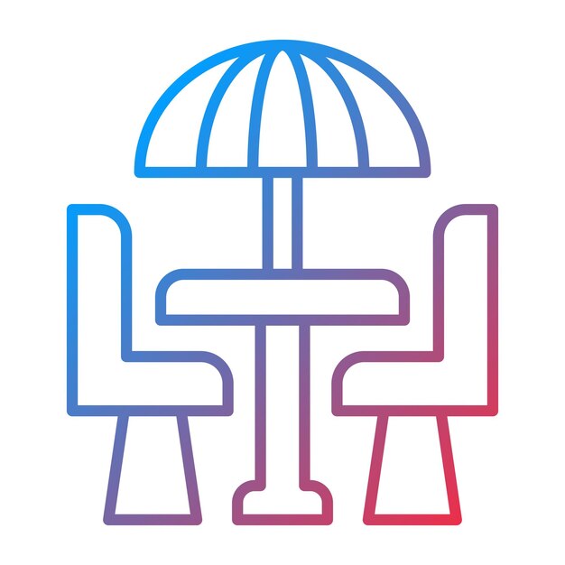 La imagen vectorial del icono de la terraza se puede utilizar para el verano