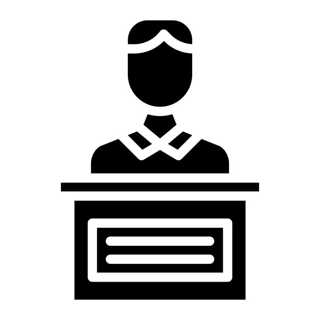 Imagen vectorial del icono del testigo Puede utilizarse para Servicios Legales