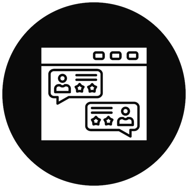 Imagen vectorial de icono de testimonio Se puede utilizar para SEO y SEM