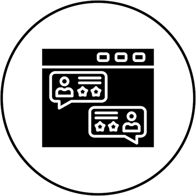 Imagen vectorial de icono de testimonio Se puede utilizar para SEO y SEM
