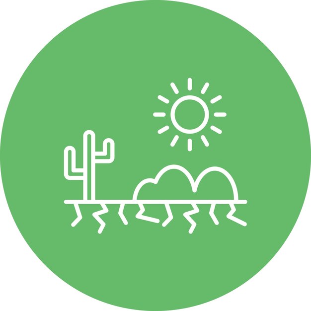 Imagen vectorial del icono de tiempo caliente del desierto Se puede usar para el desierto