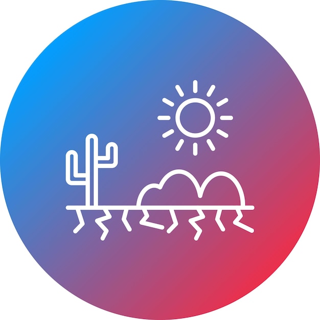 Imagen vectorial del icono de tiempo caliente del desierto Se puede usar para el desierto