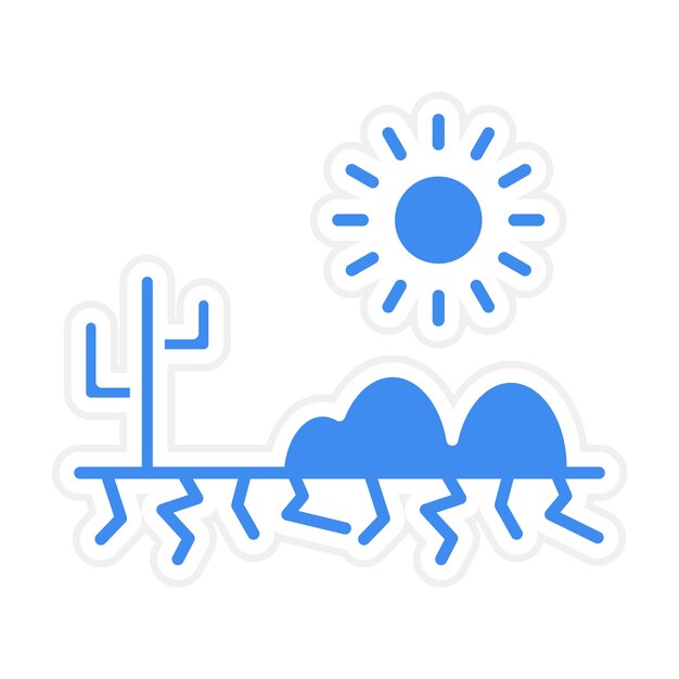 Imagen vectorial del icono de tiempo caliente del desierto Se puede usar para el desierto