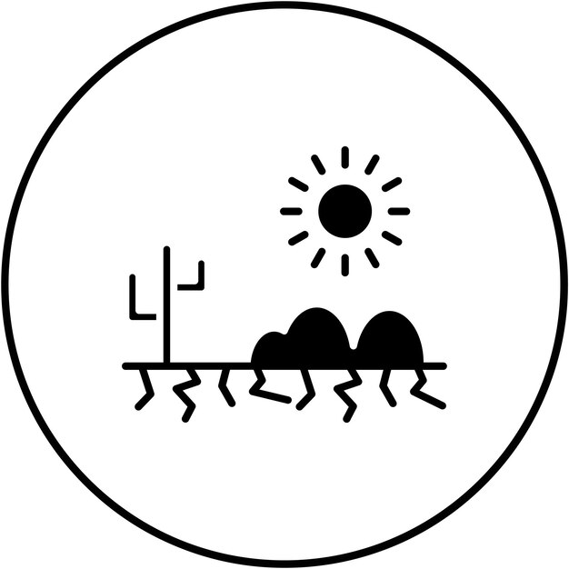 Imagen vectorial del icono de tiempo caliente del desierto Se puede usar para el desierto