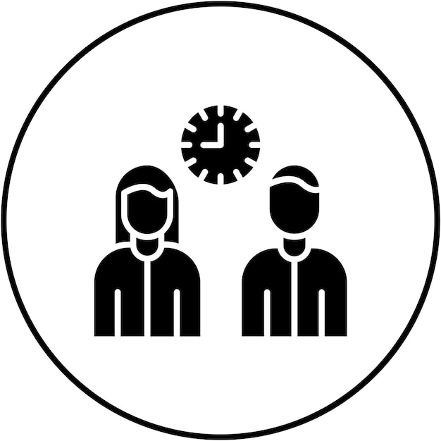 Imagen vectorial de icono de tiempo familiar Se puede usar para negocios basados en el hogar