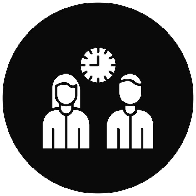 Imagen vectorial de icono de tiempo familiar Se puede usar para negocios basados en el hogar