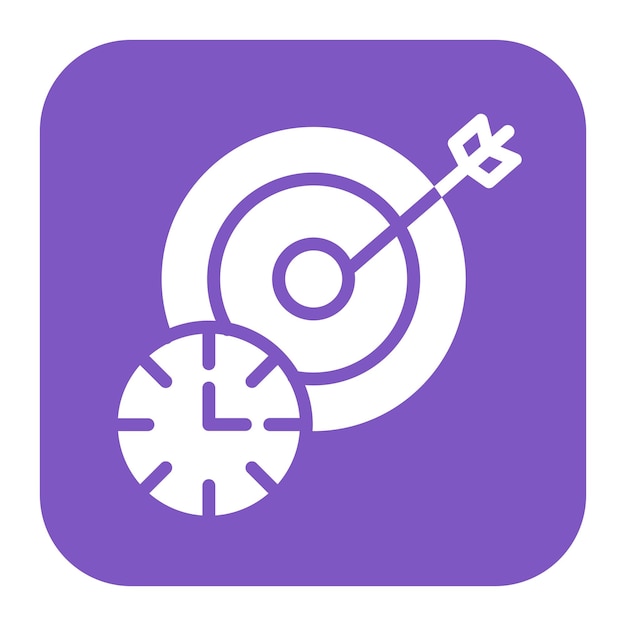 Imagen vectorial del ícono de tiempo objetivo Se puede utilizar para el tiro con arco