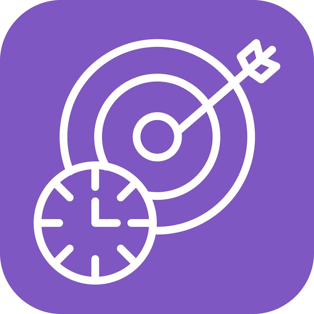 Imagen vectorial del ícono de tiempo objetivo Se puede utilizar para el tiro con arco