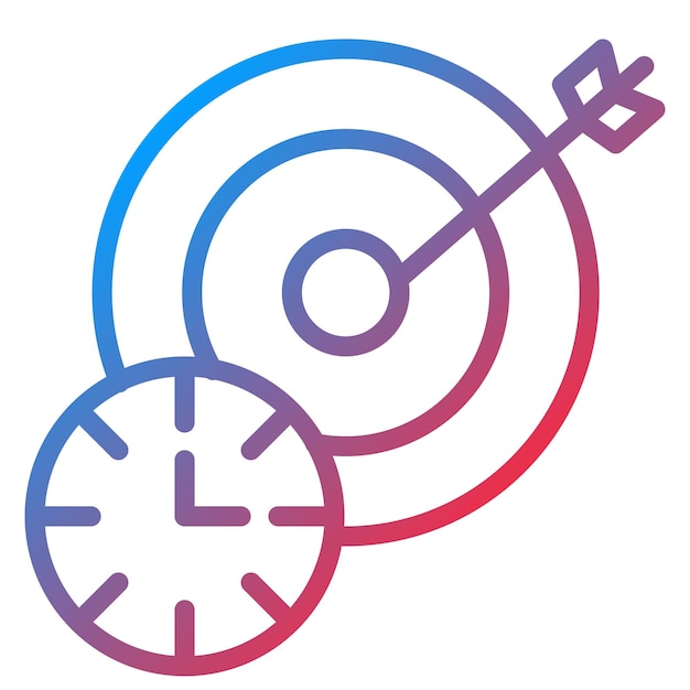 Imagen vectorial del ícono de tiempo objetivo Se puede utilizar para el tiro con arco