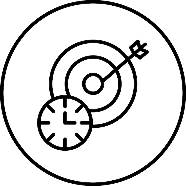 Imagen vectorial del ícono de tiempo objetivo Se puede utilizar para el tiro con arco