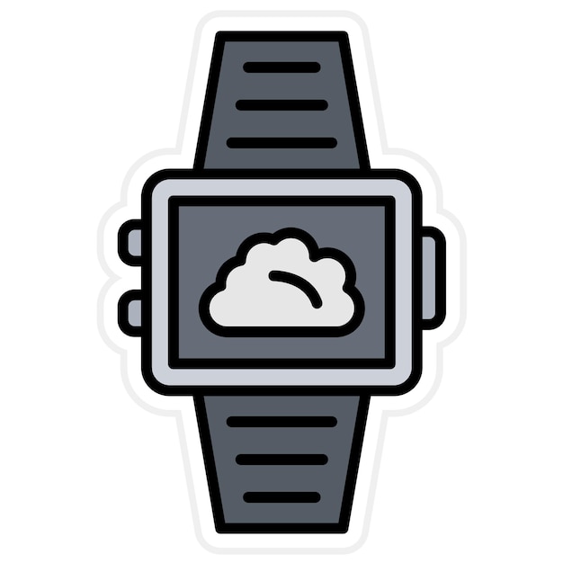 Imagen vectorial del ícono del tiempo del reloj inteligente Se puede usar para el tiempo