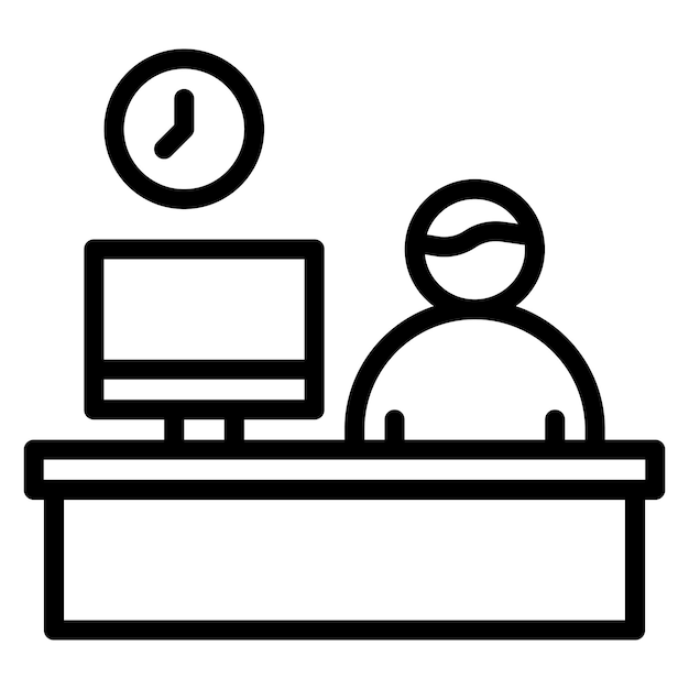 Imagen vectorial del icono de tiempo de trabajo Puede utilizarse para Recursos Humanos