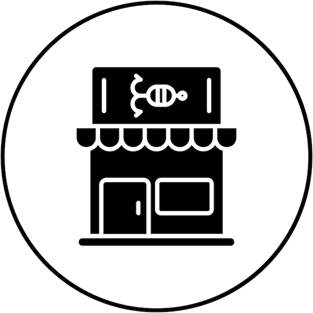 Imagen vectorial del icono de la tienda de cebo Se puede utilizar para la pesca