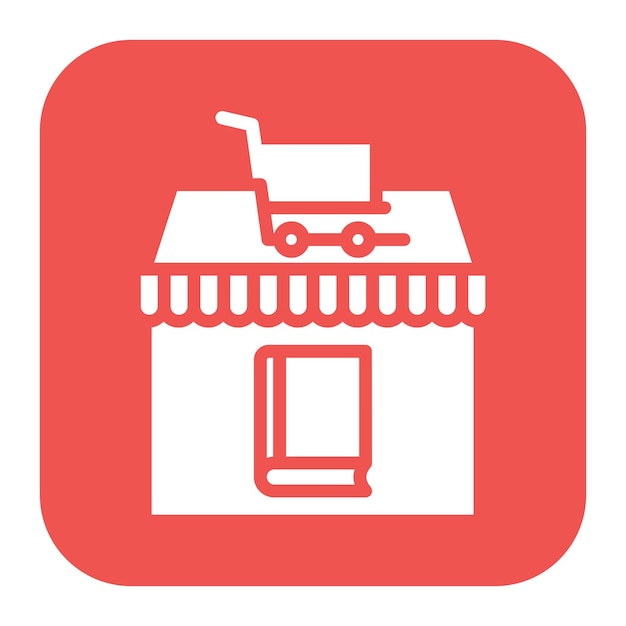 Imagen vectorial del icono de la tienda de libros Se puede utilizar para la literatura