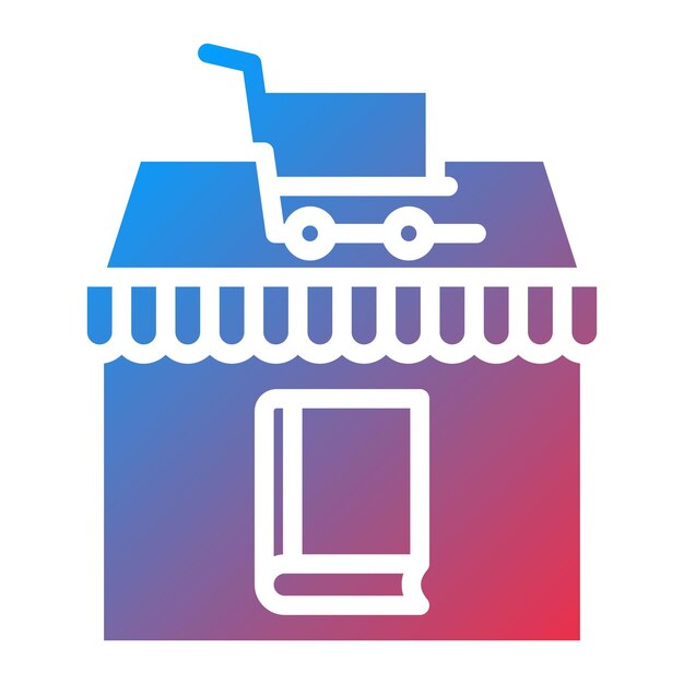 Imagen vectorial del icono de la tienda de libros Se puede utilizar para la literatura