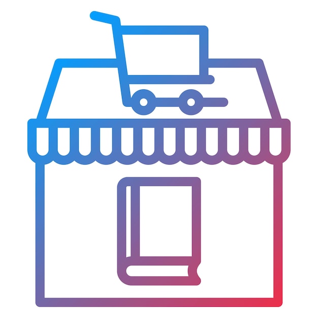 Imagen vectorial del icono de la tienda de libros Se puede utilizar para la literatura