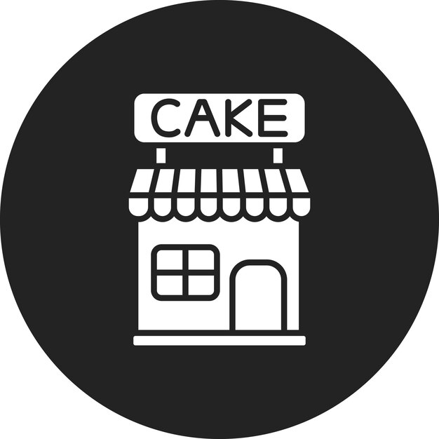 Imagen vectorial del icono de la tienda de pasteles Se puede usar para tiendas y tiendas