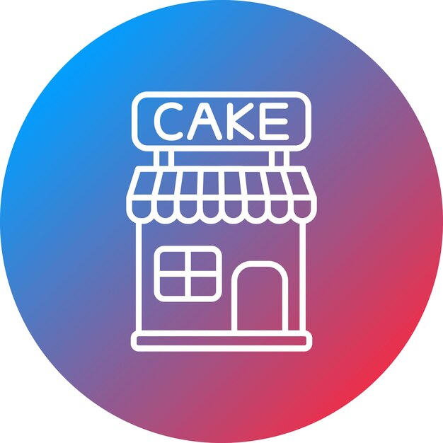 Imagen vectorial del icono de la tienda de pasteles Se puede usar para tiendas y tiendas