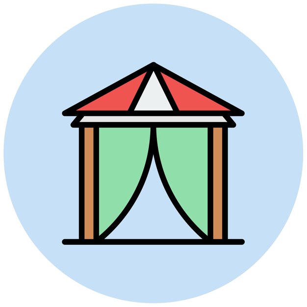 Imagen vectorial del icono de la tienda de playa Se puede usar para Beach Resort