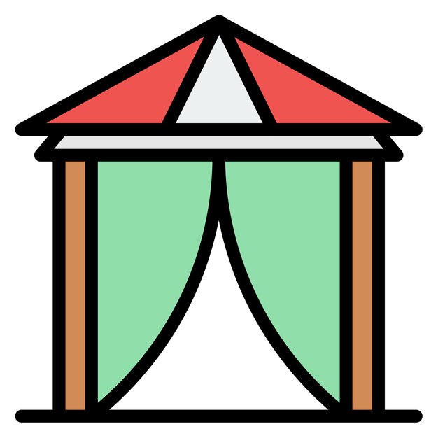 Imagen vectorial del icono de la tienda de playa Se puede usar para Beach Resort
