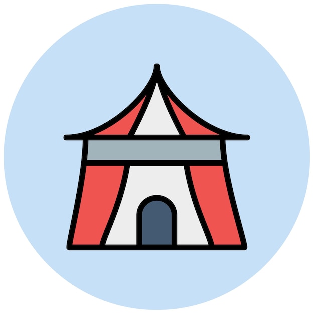 Imagen vectorial del icono de la tienda real Se puede usar para el trekking