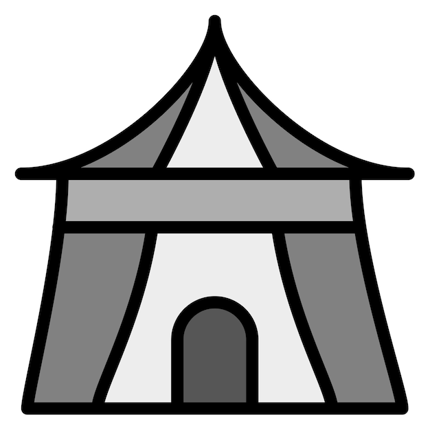 Imagen vectorial del icono de la tienda real Se puede usar para el trekking