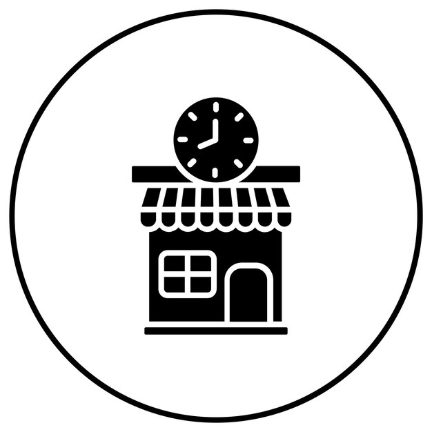 Imagen vectorial del icono de la tienda del reloj Se puede utilizar para tiendas y tiendas