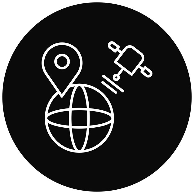 Imagen vectorial del ícono de la Tierra por satélite Puede utilizarse para la tecnología espacial