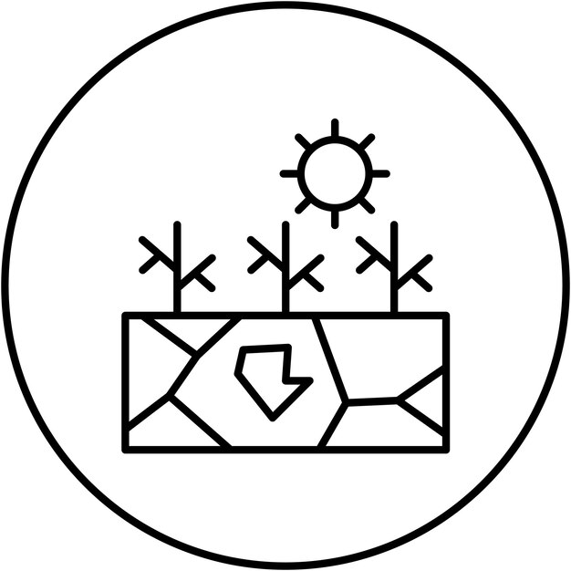La imagen vectorial del icono de tierra seca se puede usar para In The Wild