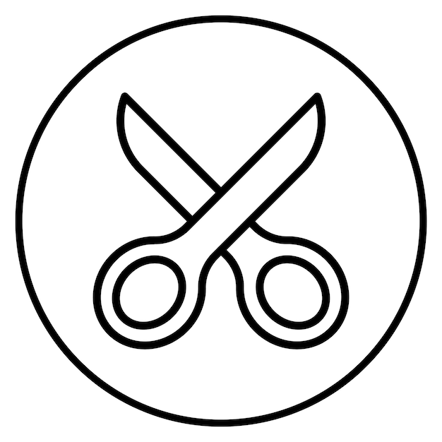 La imagen vectorial del icono de las tijeras se puede utilizar para la artesanía