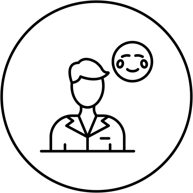 La imagen vectorial del icono tímido se puede usar para la inteligencia emocional