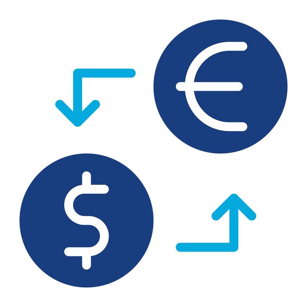 Imagen vectorial del icono de los tipos de cambio de divisas Se puede utilizar para el comercio