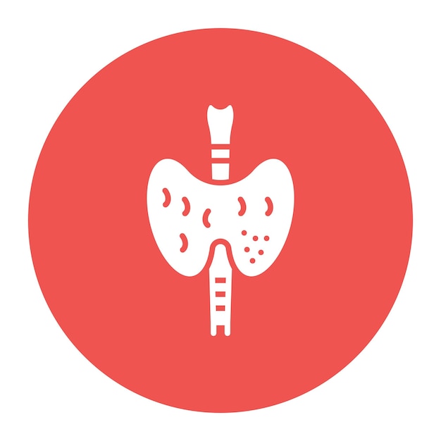 La imagen vectorial del icono de la tiroides se puede utilizar para la anatomía humana