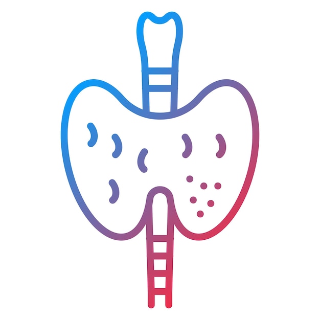 La imagen vectorial del icono de la tiroides se puede utilizar para la anatomía humana