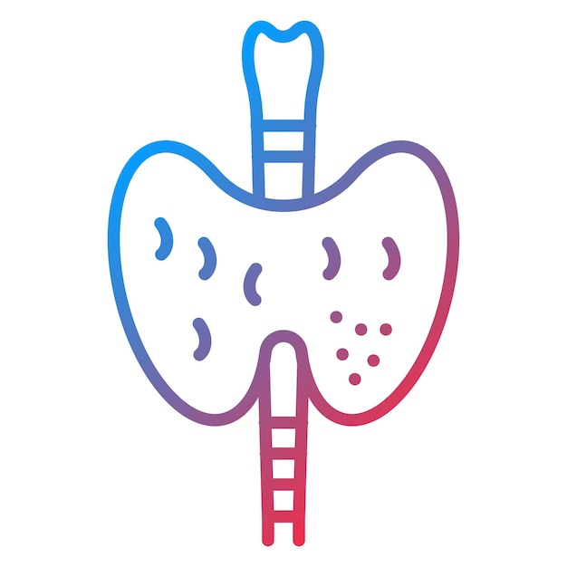 Vector la imagen vectorial del icono de la tiroides se puede utilizar para la anatomía humana