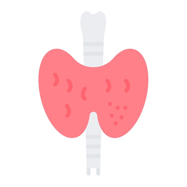 La imagen vectorial del icono de la tiroides se puede utilizar para la anatomía humana