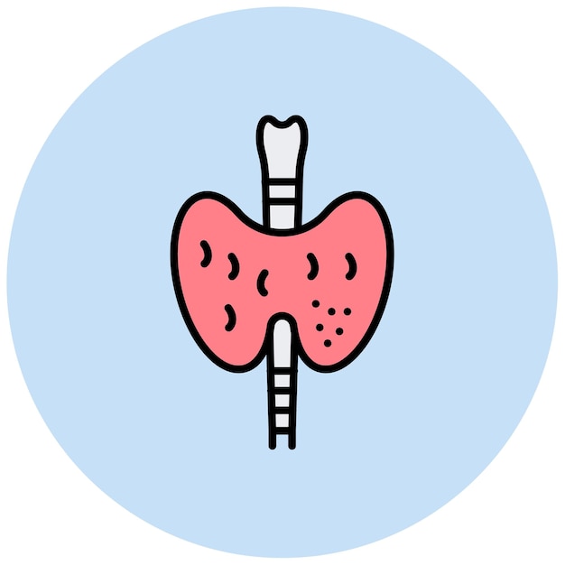 La imagen vectorial del icono de la tiroides se puede utilizar para la anatomía humana