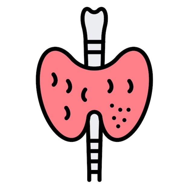 La imagen vectorial del icono de la tiroides se puede utilizar para la anatomía humana