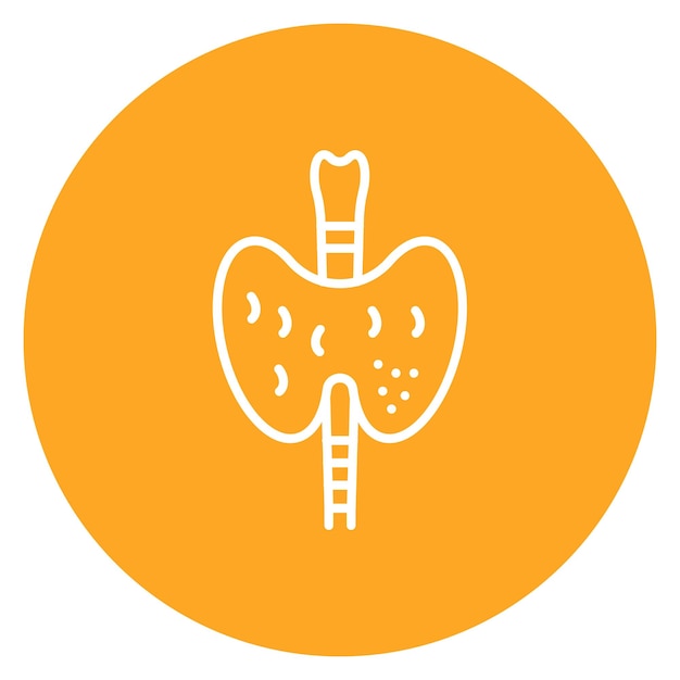 La imagen vectorial del icono de la tiroides se puede utilizar para la anatomía humana